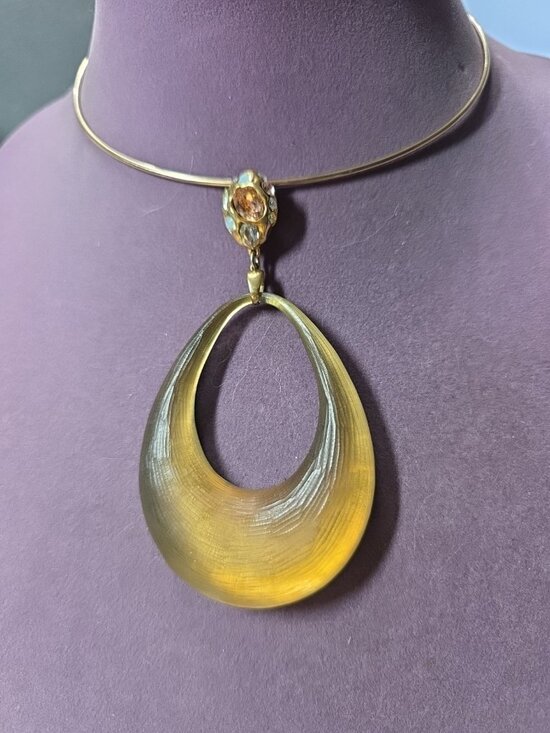 Alexis Bittar Jewelry - Alexis Bittar Necklace RARE Vintage Pendant Necklace Lucite and Crystals